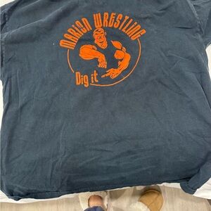 Gildan Ultra Cotton Navy Tee with Orange Graphic